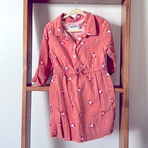 Foxes Print Collared Casual Dress